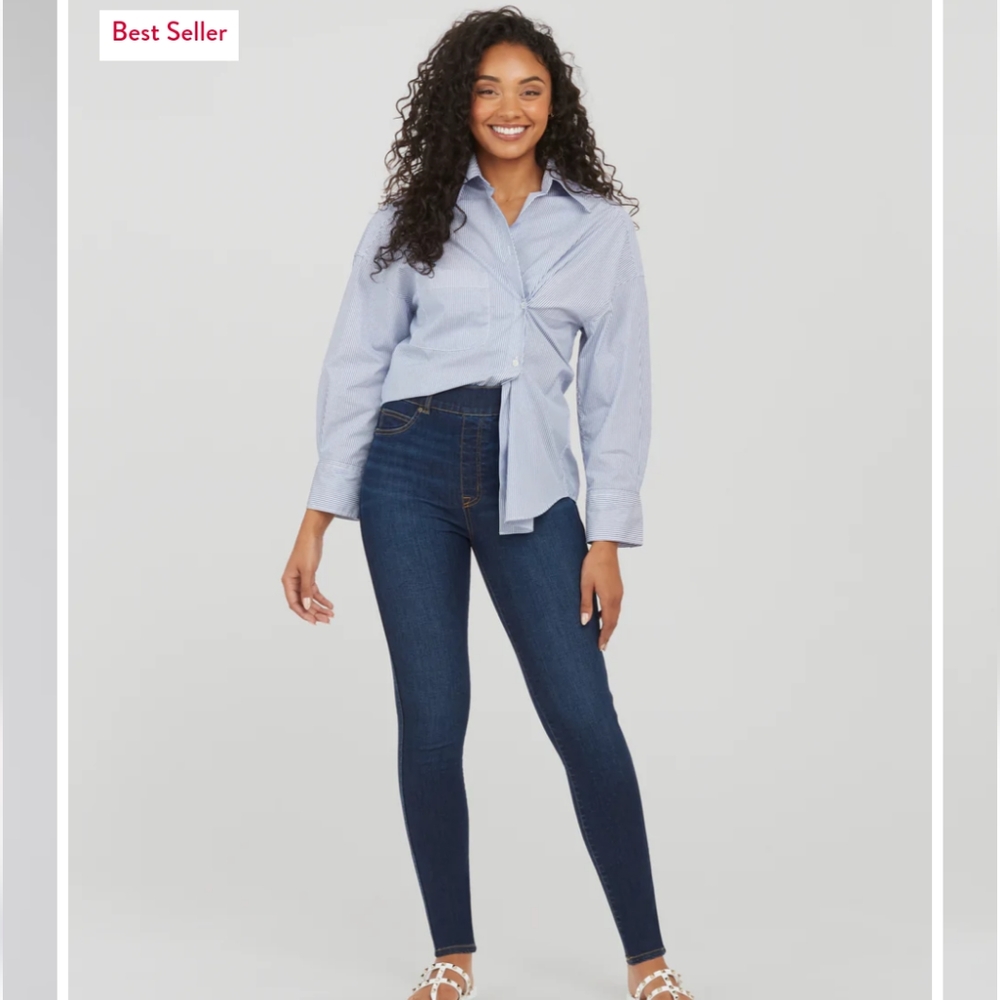 Spanx ankle skinny jeans, midnight shade